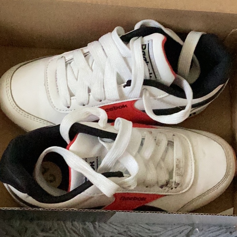 Reebok Kids White and Black Sneakers